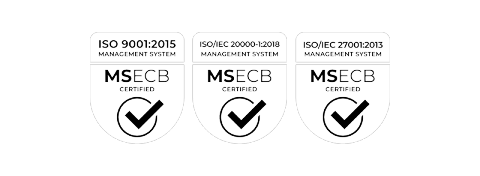 ISO 9001, 27001, and 20000-1 certified