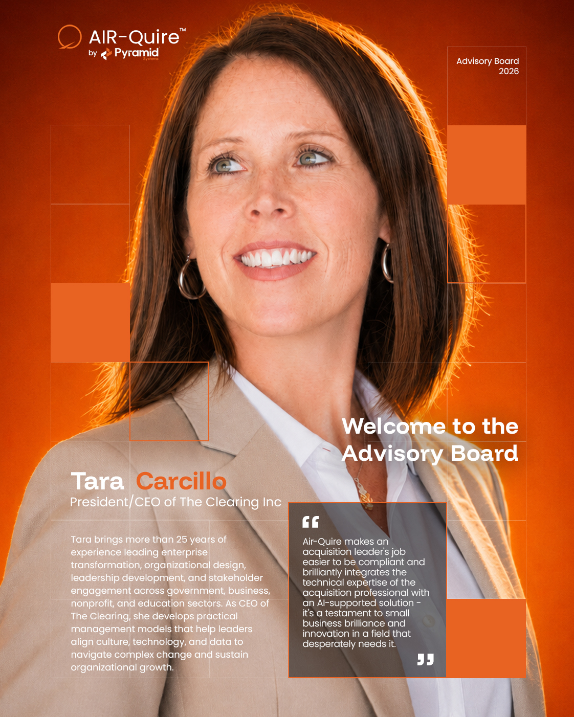 Tara Carcillo, President and CEO of The Clearing and AIR-Quire Advisory Board member